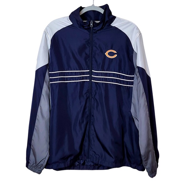 Reebok Chicago Bears NFL Windbreaker Jacket Full Zip Lightweight Mens Large‎ - Picture 1 of 9
